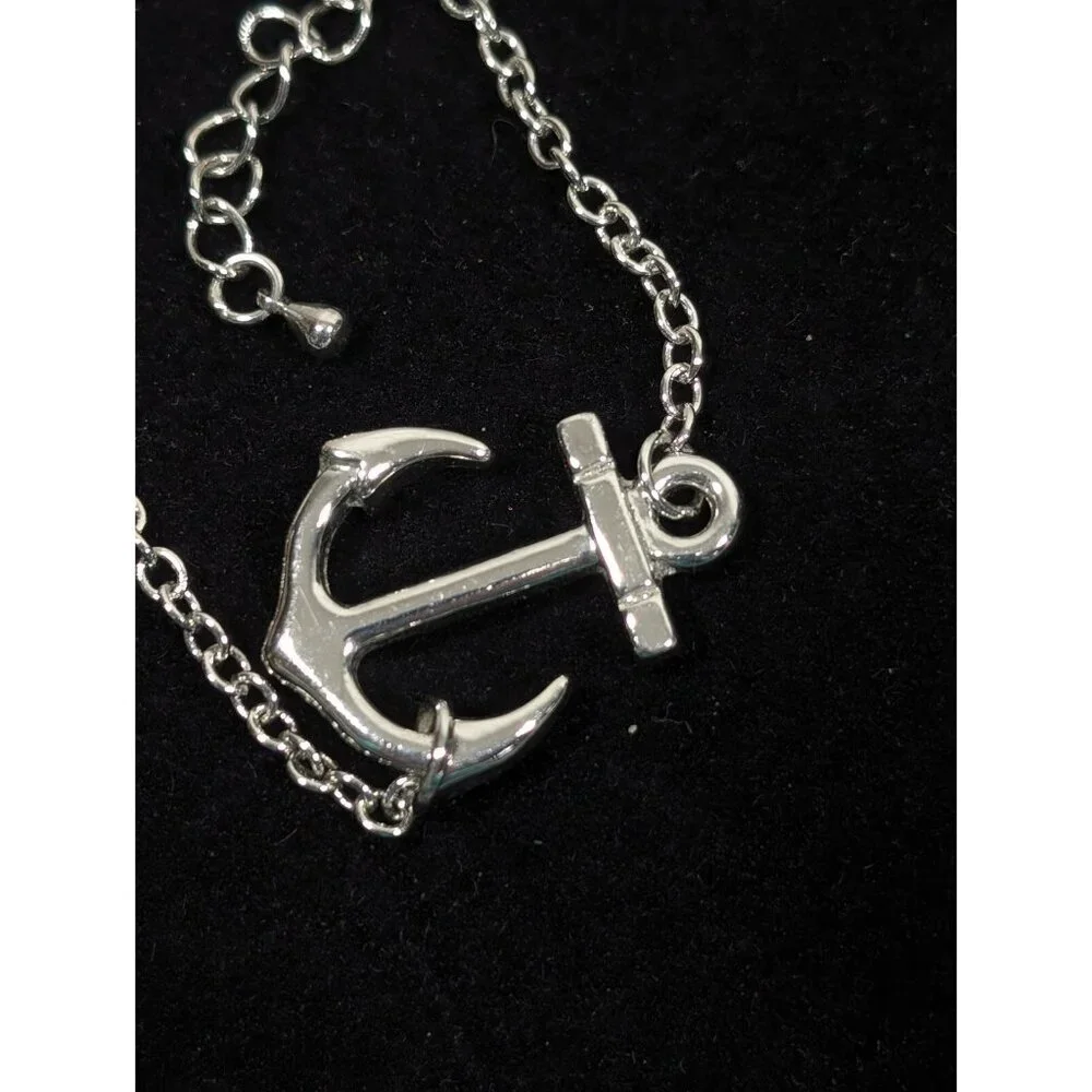 Joseph Nogucci Nautical Anchor Silver Tone Chain Bracelet 8.5